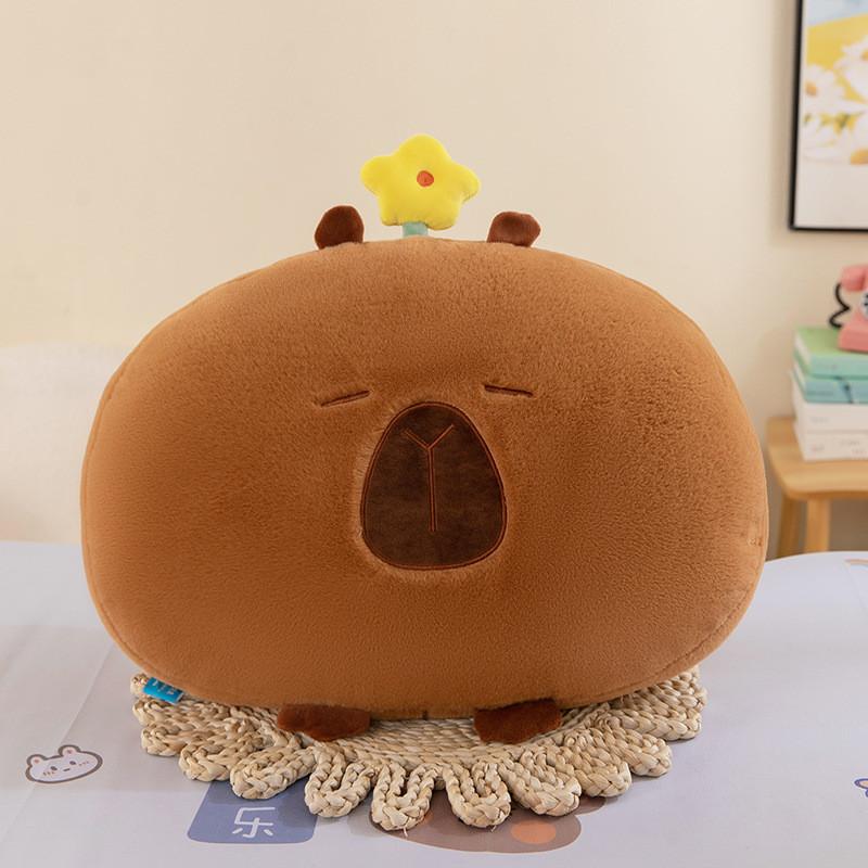 Adorable Plush Capybara Pillow Soft Water Pig Sofa Bed Headrest Perfect Gift For Girls