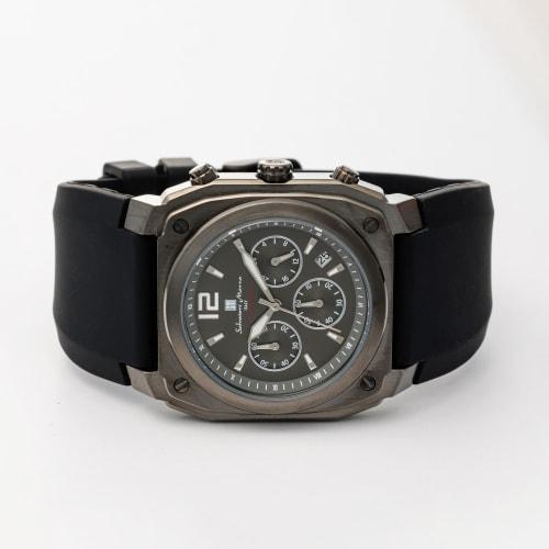 Salvatore Marra Men's Chronograph Business Analog Quartz Watch, Black with Cross, BKBK