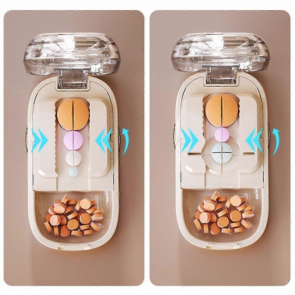 2025 Upgraded Pillbox Precision Pill Cutter, 1 Split Into 2, 1 Split Into 4, Multifunctional Medicine Cutter, Medicine Box