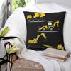 Construction Truck Excavator Square Pillowcase Pillow Cover Polyester Cushion Decor Comfort Throw Pillow for Home Living Room