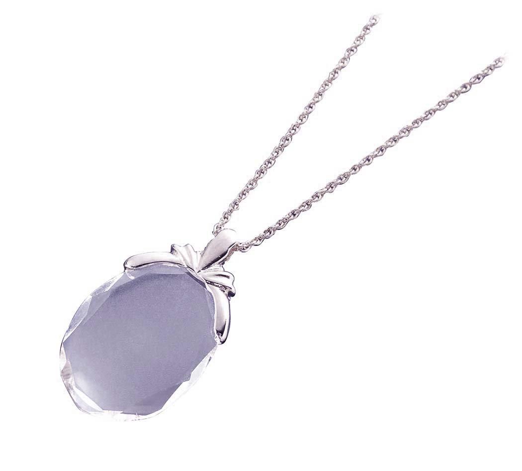 

Hogdseirrs Crystal Magnifying Glass Pendant Necklace (Antique Silver)