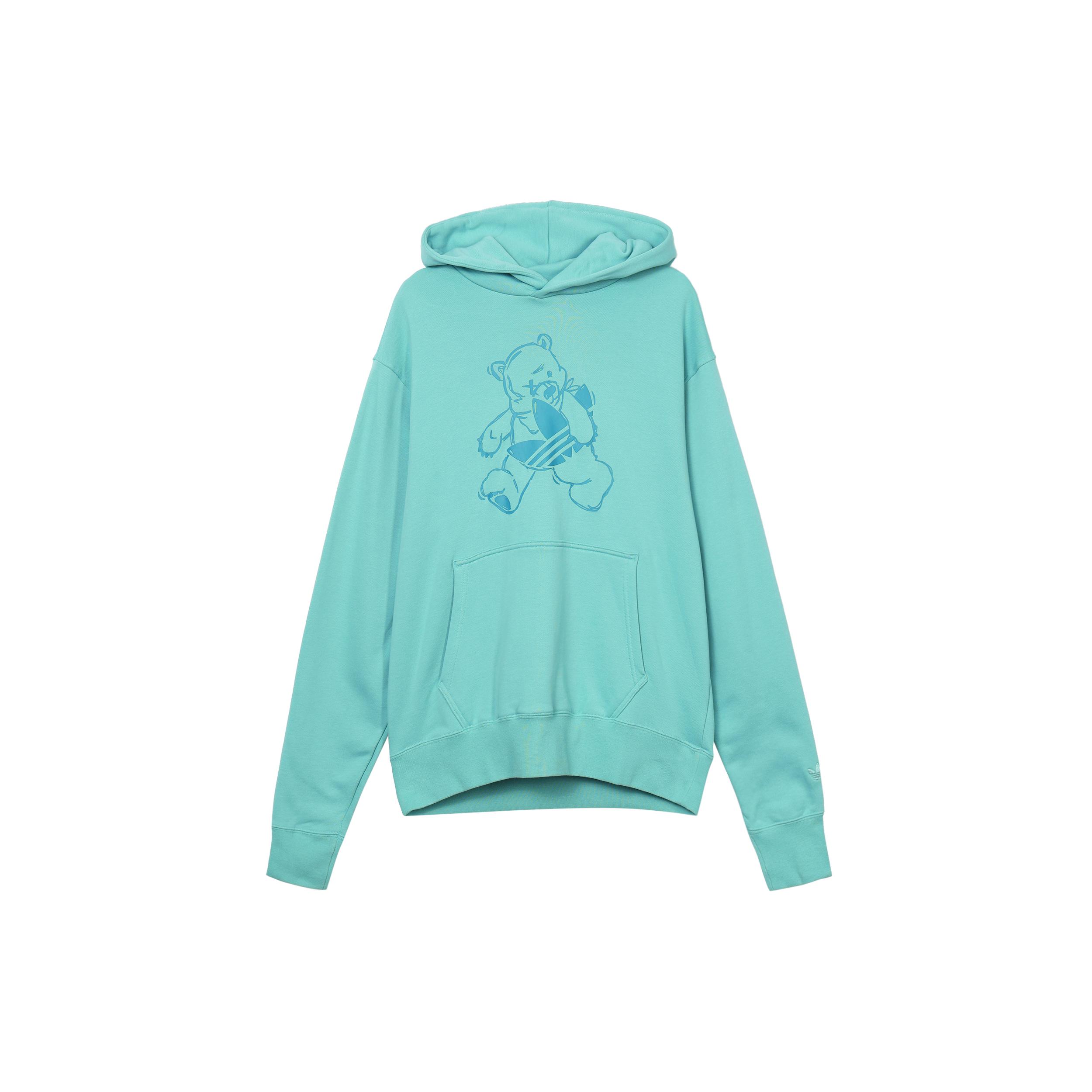 Свитшоты Adidas Originals Унисекс Мятно-голубые С капюшоном Умеренный Обычный HJ7822 S