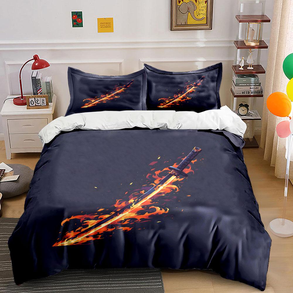Blazing Blade of Fury Bedding Sets Duvet Covers Pillowcases(1* Duvet Cover 2* Pillowcases Without Duvet Insert)