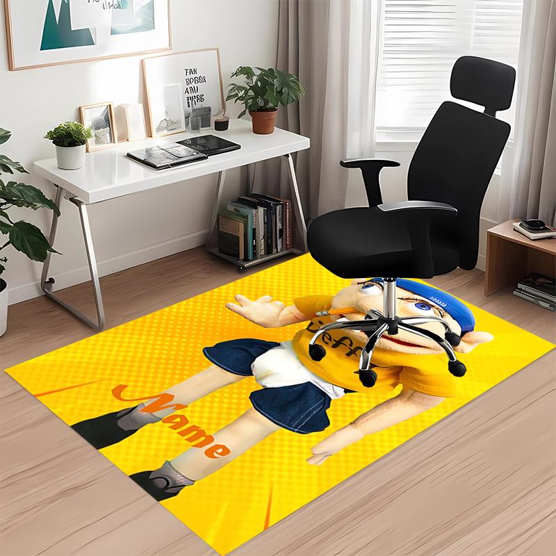 Custom Name Jeffy Printed Carpet, for Office Chair Living Room Bedroom Kitchen Room Decor Gifts.