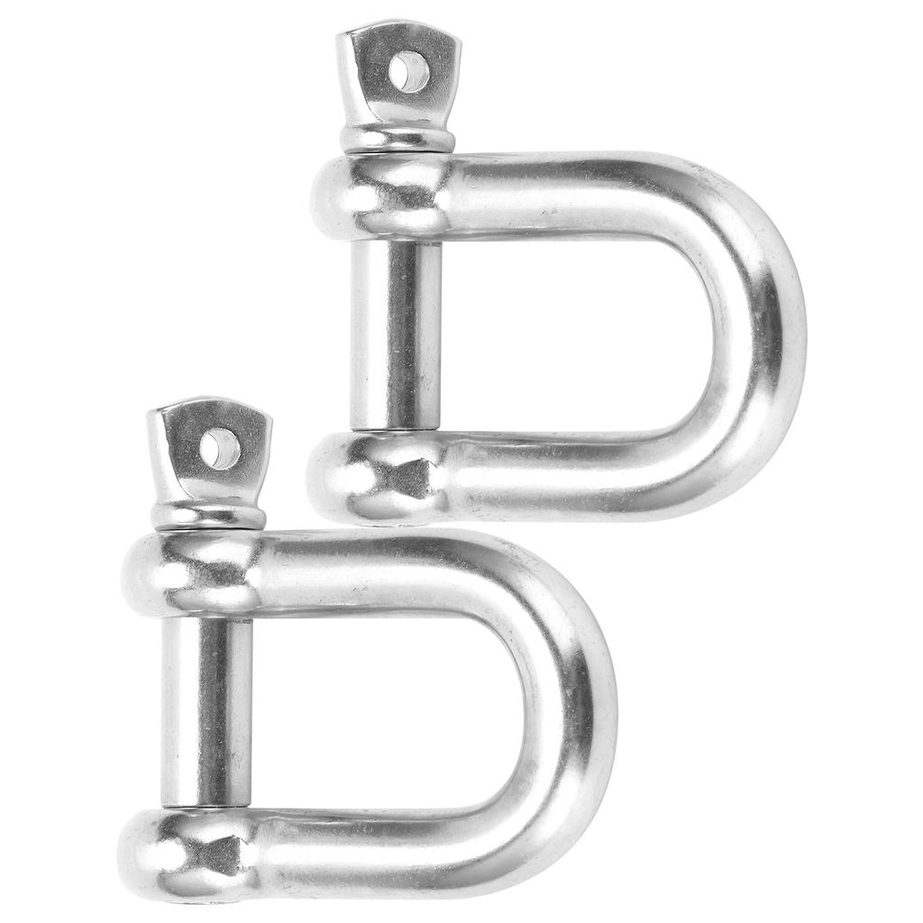 2pcs M20 Screw Pin Anchor Shackle 304 Stainless Steel Heavy Duty DShape Shackle for Camping
