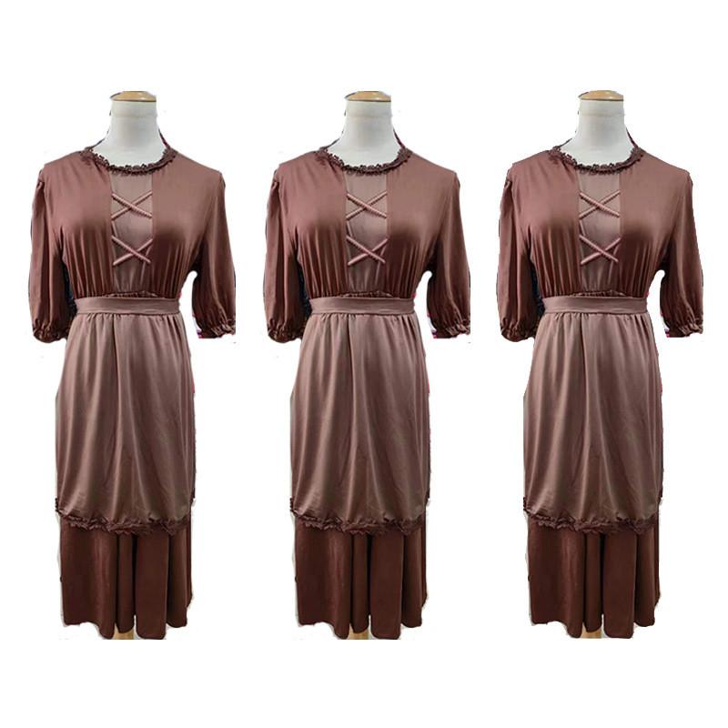 Medieval Peasant Costume For Children Adults With Polyester Fabric For Stage Play Performances