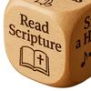 Christian Prayer Dice Handmade Wooden 6-Sided Decision Dice with Faith Engravings Religious Inspirational Dice