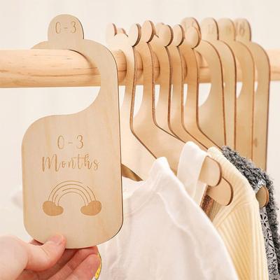 45846 Pcs Baby Wardrobe Dividers Closet Wooden Baby Garment Size Markers