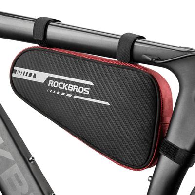 ROCKBROS Bicycle Frame Triangle Bag for Road with Small Item Compartments and for Ample Storage Bag, Bikes, 1.2L Capacity, Knee-Friendly, Dividers,