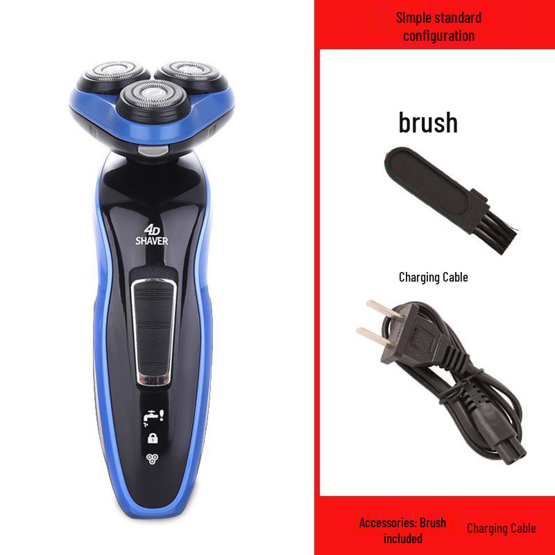 

Мужская аккумуляторная электробритва Feijian 4D с плавающими тройными лезвиями, моющийся набор для бороды