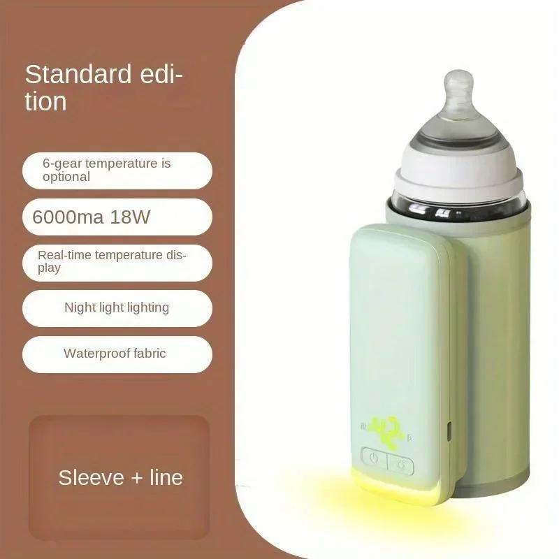 Rechargeable Portable Bottle Warmer Cordless Milk Warmer with Temperature Control for Traveling Camping Home with Fast Charging