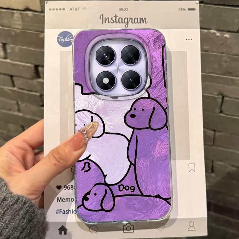 Couple Dog Line Phone Case For Xiaomi Redmi Note 14 13 12 11 10 10S Pro Plus 13C 14C A5 A4 A3 A2 A1 Shockproof Fundas Cover