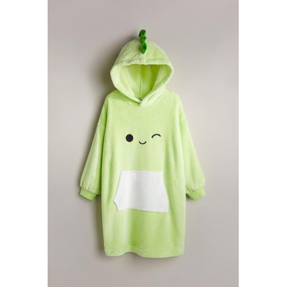 

Одеяло с капюшоном и аппликацией HM Ярко-зеленое Squishmallow