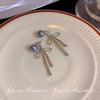 Korean-Style Diamond Tassel Bow Earrings - High-End Luxury Statement Jewelry