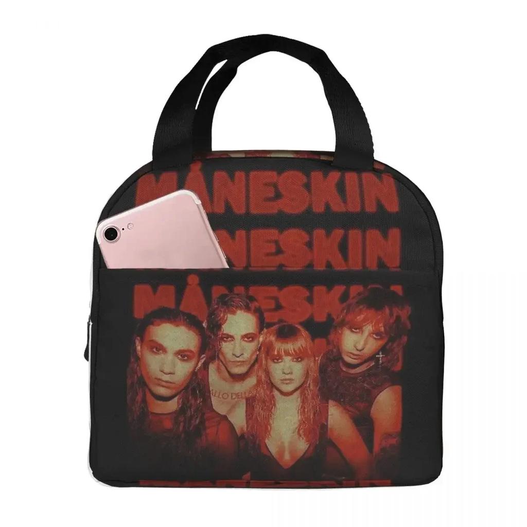 Maneskin Band Rock Musical Insulated Lunch Bag for Women Office Cooler Thermal Food Box Tote Portable Lunch Boxes Container