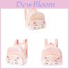 Kids Girl Cat Embroidery Double Pocket Backpack With Lightweight Polyester For School And Daily Use