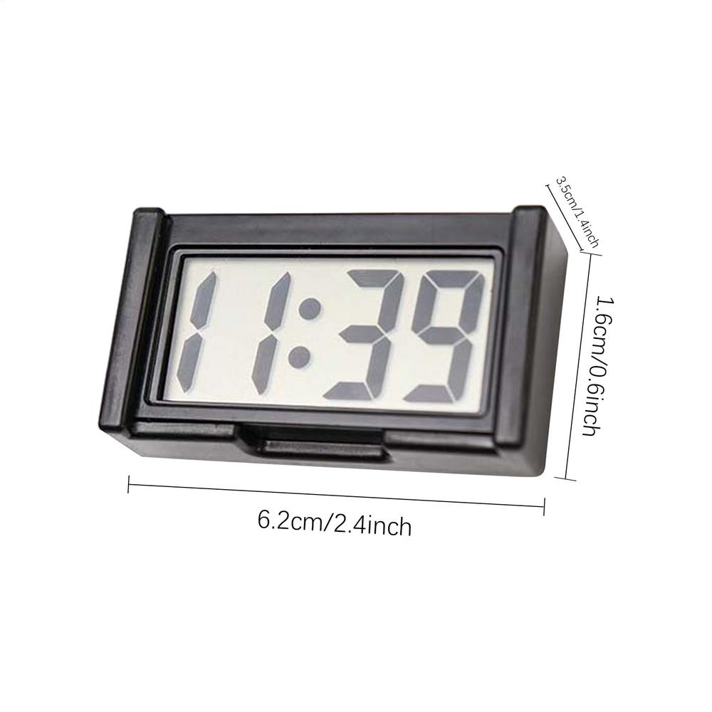 

Mini Car Clock Self-Adhesive Digital Clocks With LCD Time Day Display Large Screen Car Dashboard Electronic Clock Decorations чорний