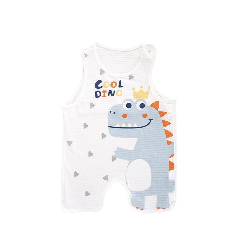 Bavoir d'été mignon Tao Baby en coton à demi-dos et leggings fins protecteur de ventre pour nouveau-nés