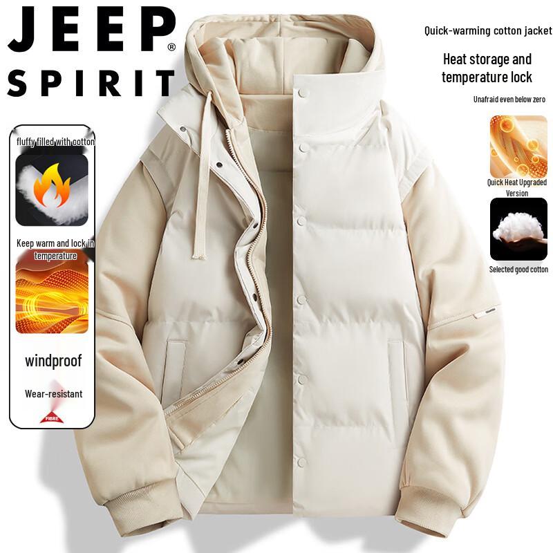 JEEP SPIRIT Men's Hooded Cotton Padded Jacket