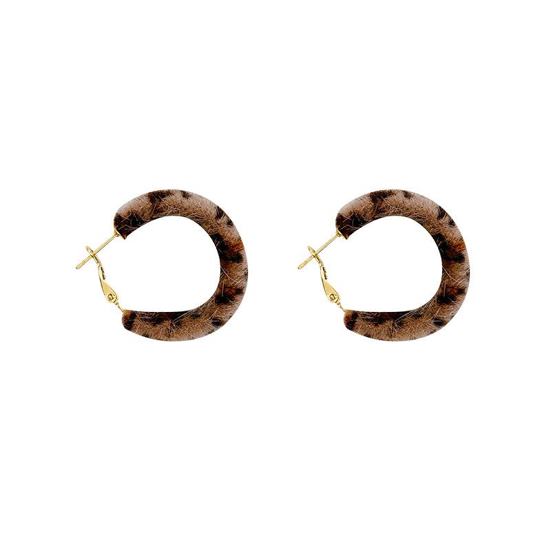 Vintage Plush Leopard Earrings Earrings 2026 Temperament Simple Earrings