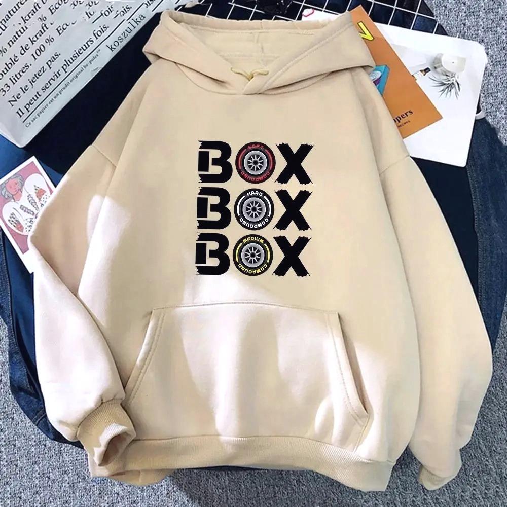 Box Box Box Hodies F1 Tyre Compound Printed Hoodies Women's Long Sleeve Top Hooded Funny Games Woman Clothing Y2k Clothes