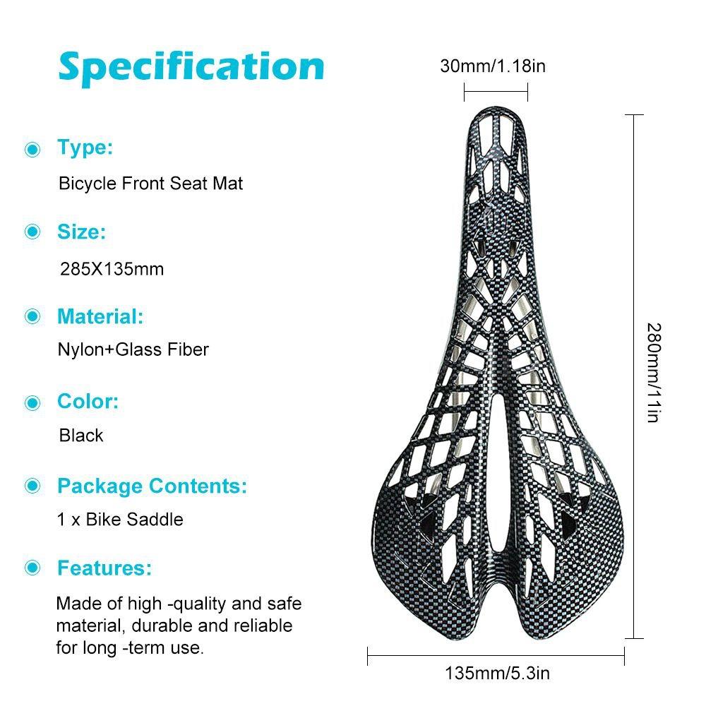 Bicycle Carbon Grain Breathable Saddle Mountain Bike Spider Cushion