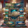 Underwater Fish Collection 2D Flat Pattern Flannel Blanket, High quality All Seasons, Home Decor, Warmth and Comfort, Perfect for Christmas Gifts.