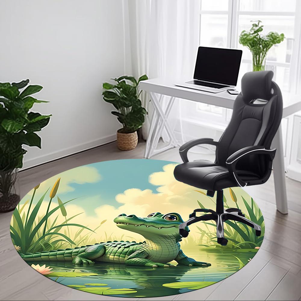 1pc Alligator Pond Chair Carpet for Office Machine Washable Rug for Office, Good Gift for Family or Friends yy251225180
