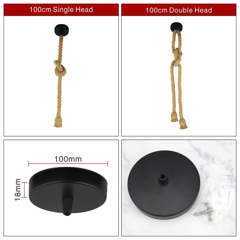 E27 Retro Pendelleuchten Hanfseil Pendelleuchte AC85-265V 110V 220V Industrielampe Vintage Dekor Hängend