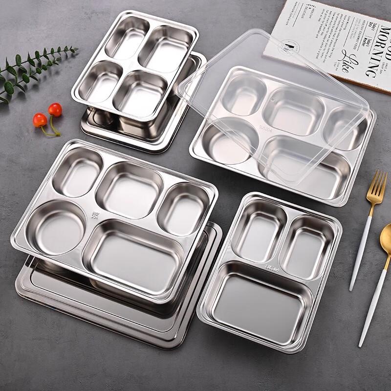 304 Stainless Steel Divided Canteen Lunch Tray