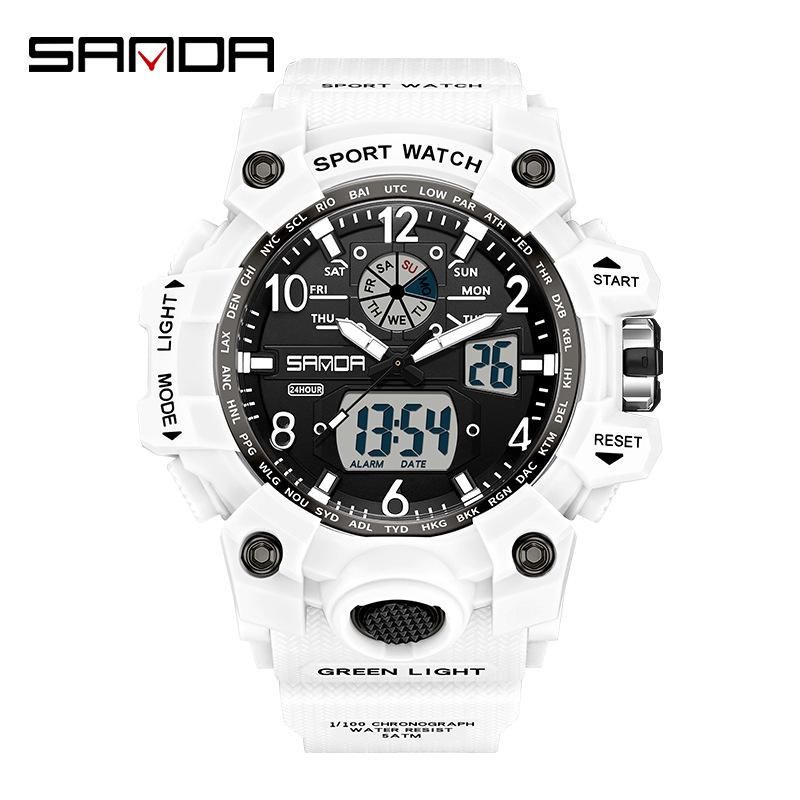 Sanda Youth Fashion Luminous Waterproof Shockproof Alarm Men's Watch