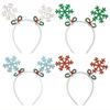 4pcs Christmas Snowflake Headband New Year's Eve Party Headpiece Hair Accessory For Home Ornaments Decor