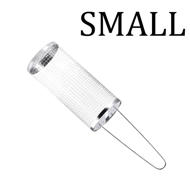 Stainless Steel Round Barbecue Net,Rolling Barbecue Grill Cage,Portable Barbecue Grill Net,Barbecue Basket Outdoor Camping