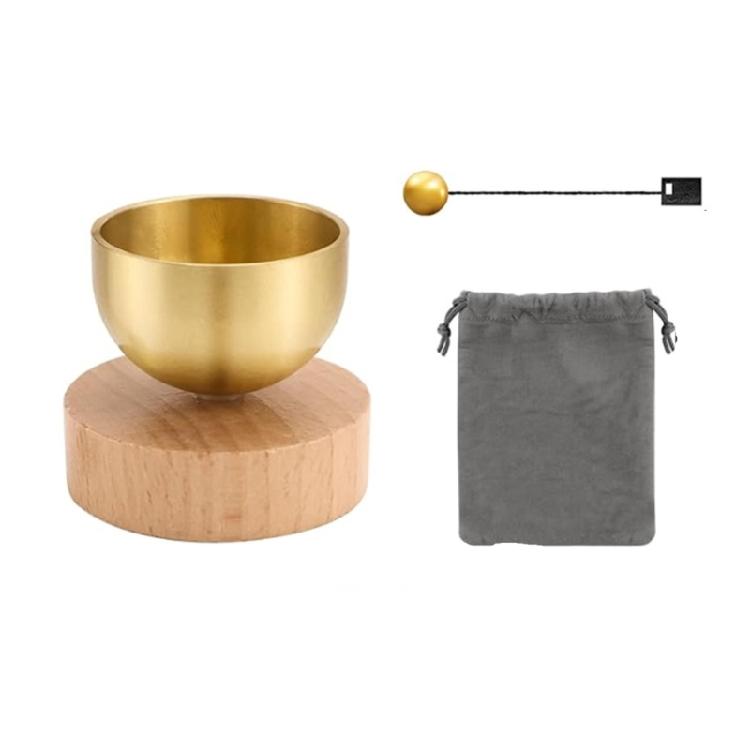 

Portable Brass Sound Bowl Mindfulness Tool Meditation Sound Bowl with Storage Bag for Home or Travel Easy to Use 1