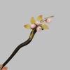 Chinese Style Ebony Wood Hairpin with Heat-Shrunk Flower Detail for Hanfu & Qipao Updos