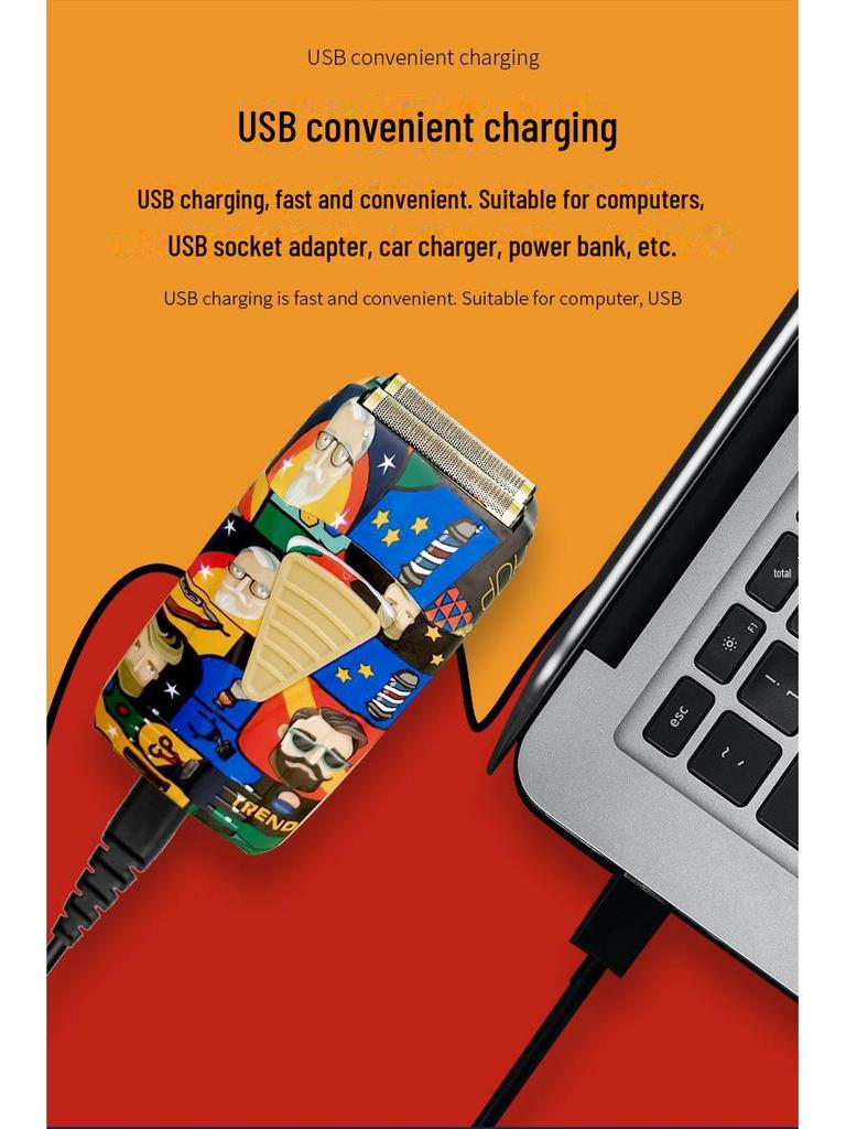 Graffiti 2-Piece Hair Clipper & Razor Set for Styling and Grooming