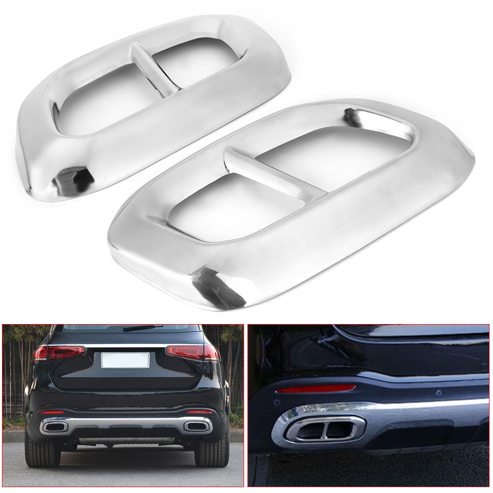 2pcs Car Tail Throat Frame 4 Outlet Exhaust Pipe Trim Fits for Mercedes Benz GLC GLE GLS W167 X253 X167 2020