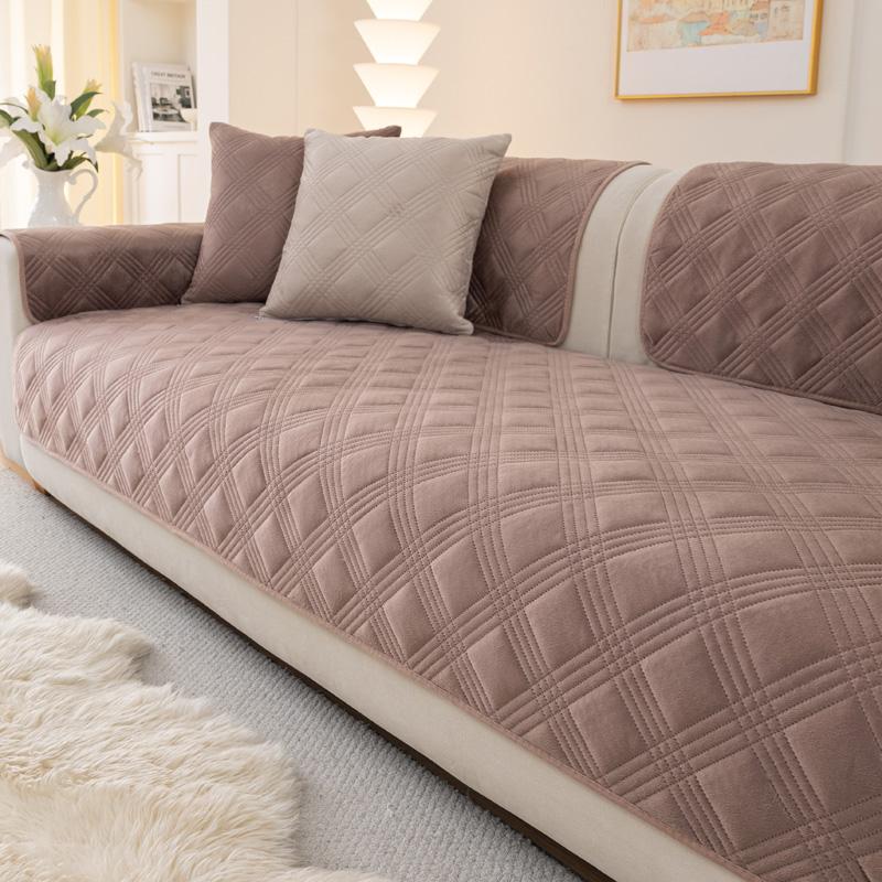 Geometry Pattern Thicken Sofa Cover Four Seasons Universal Soft Velvet Sofa Cushion Non-slip Couch Towel Mat for Living Room