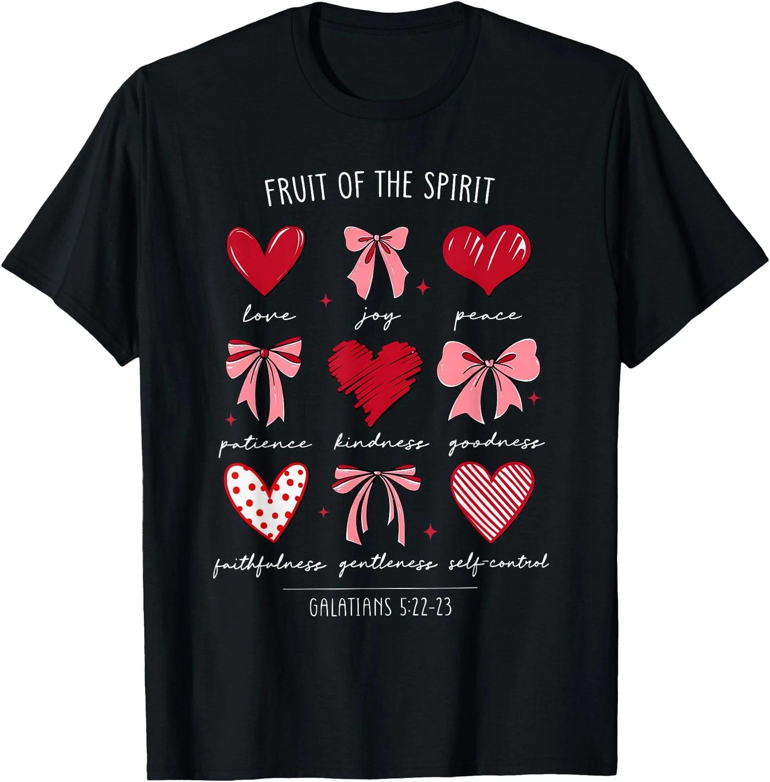 Fruit of The Spirit Christian Hearts Galatians 522-23 T shirt 4XL