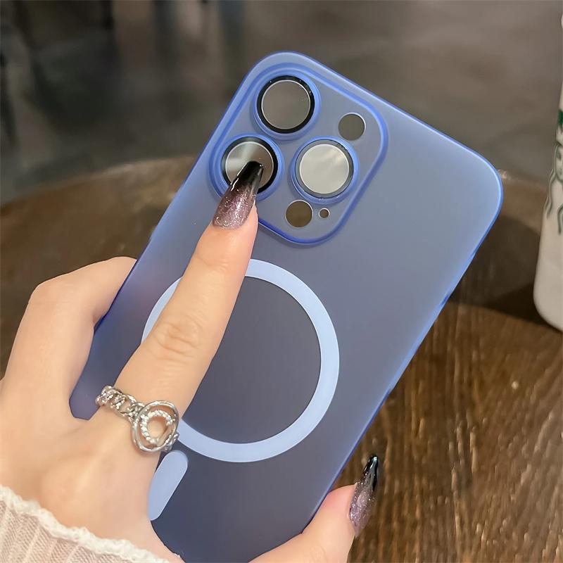 Ultra Thin Matte For Magsafe Magnetic Wireless Charge Case For iPhone 15 14 13 12 11 Pro Max 15 Plus Translucent Hard PC Cover