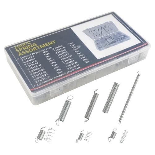 WMYCONGCONG 200-Piece Compression and Extension Spring Set (20 Types) - Zinc-Plated Compression and Extension Springs with Storage Case for Shop and H