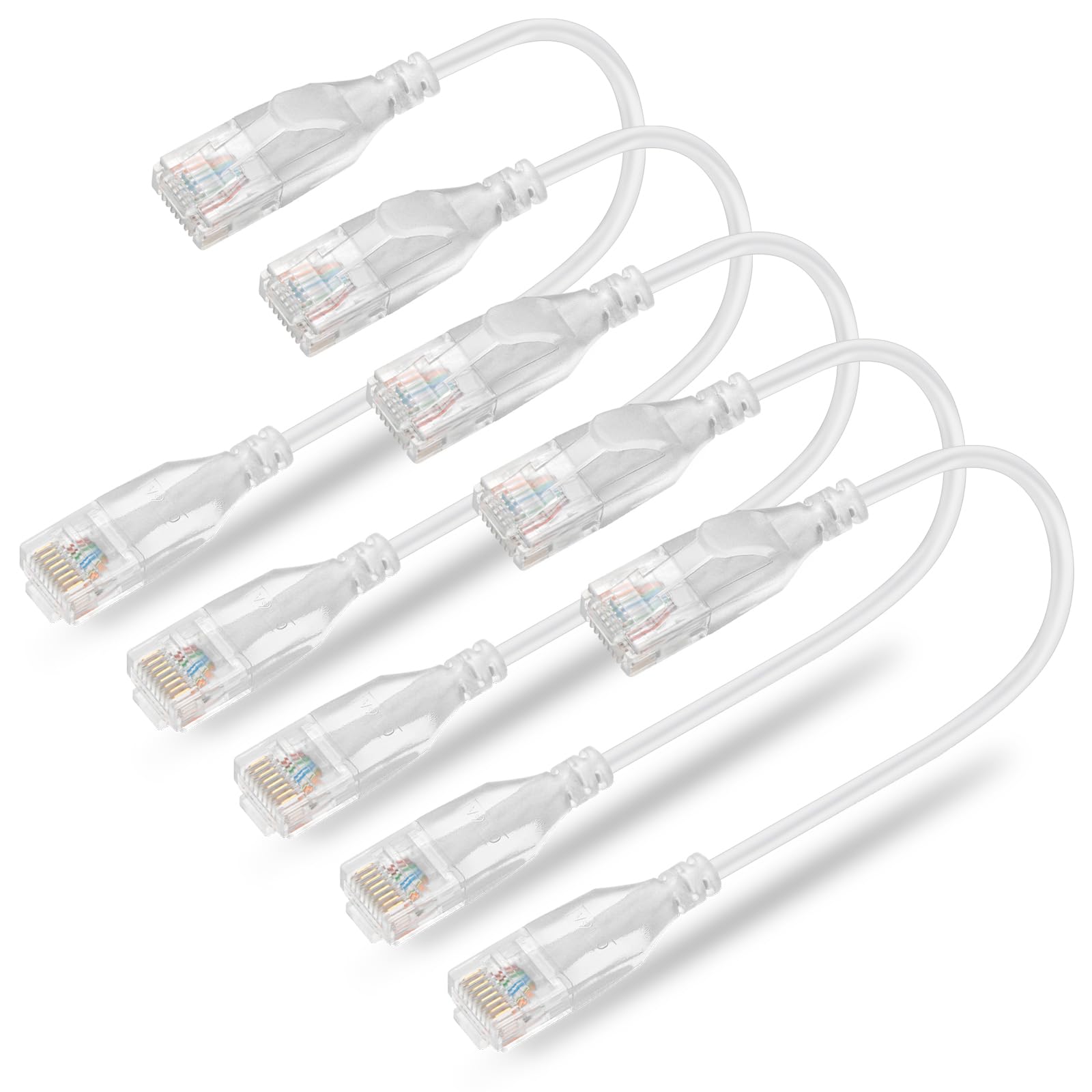 

Ankuly Cat6A LAN Pack of with RJ45 for Servers and Wired Total Length for Business and Home Use Cable, Short, 0.3m, 10, Connectors, 10Gbps, білий