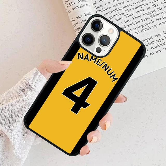 Personalised Football Name Number Phone Case Cover For iPhone 17 Air 15 16e 11 13 14 Pro Max 12 Plus Max Fundas