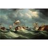 Vintage Oil Painting Poster The Battle of Trafalgar Painting Wall Art Prints Canvas Painting for Gallery Home Living Room Decor