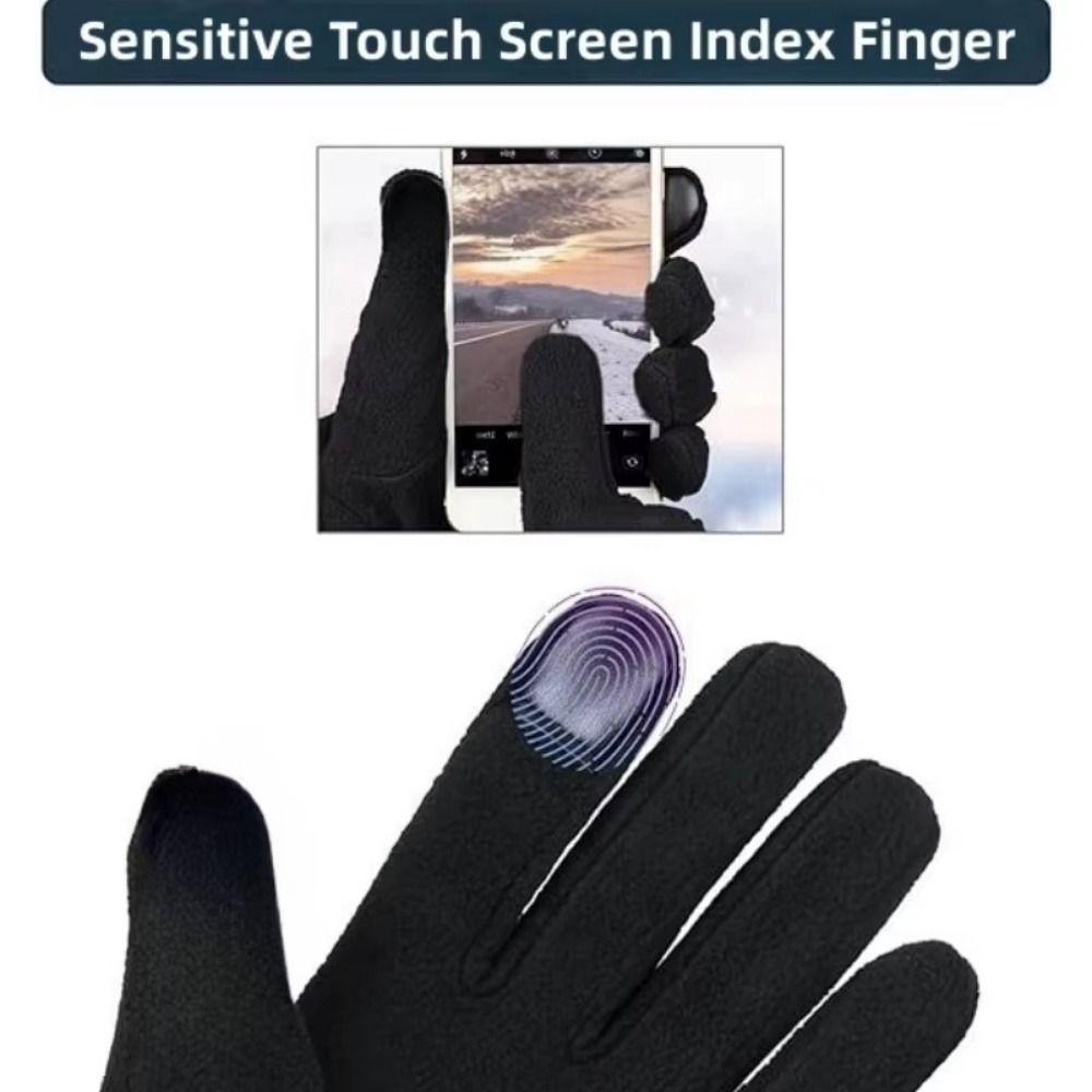 Warm Thin Fleece Gloves Five Finger Cycling Gloves Gift Full Finger Mittens  Men