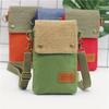 Women's Canvas Crossbody Phone Bag Color Block Triple Layer for Stylish Mobility