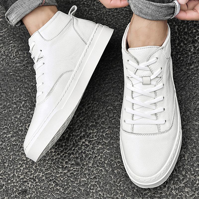 Men Shoes British Style Men Boots Winter Personality Fashion Genuine Leather Casual Shoes High-top Tooling Shoes High Quality