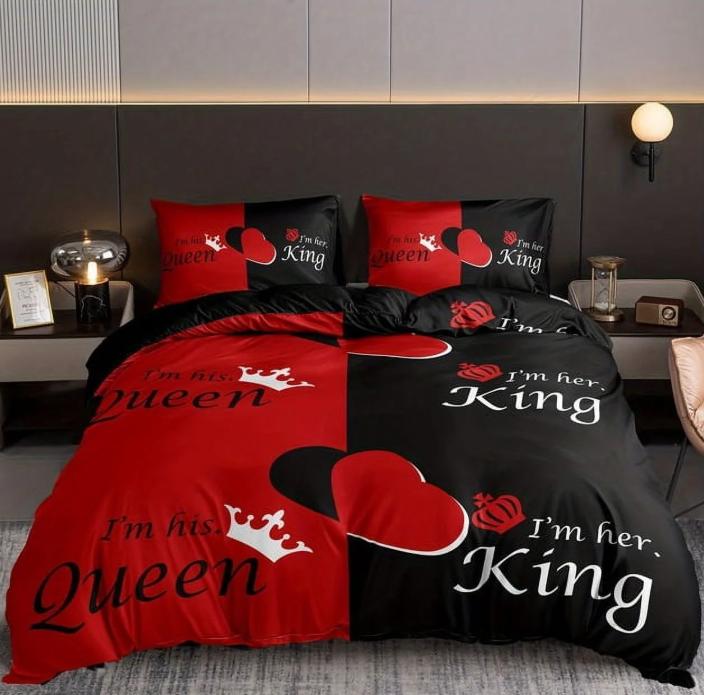 Liebhaber Bettbezüge für Erwachsene Leichte Bettdecke König und Königin Valentinstag Geschenke Bettwäscheset Schlafzimmerdeko Keine Bettdecke