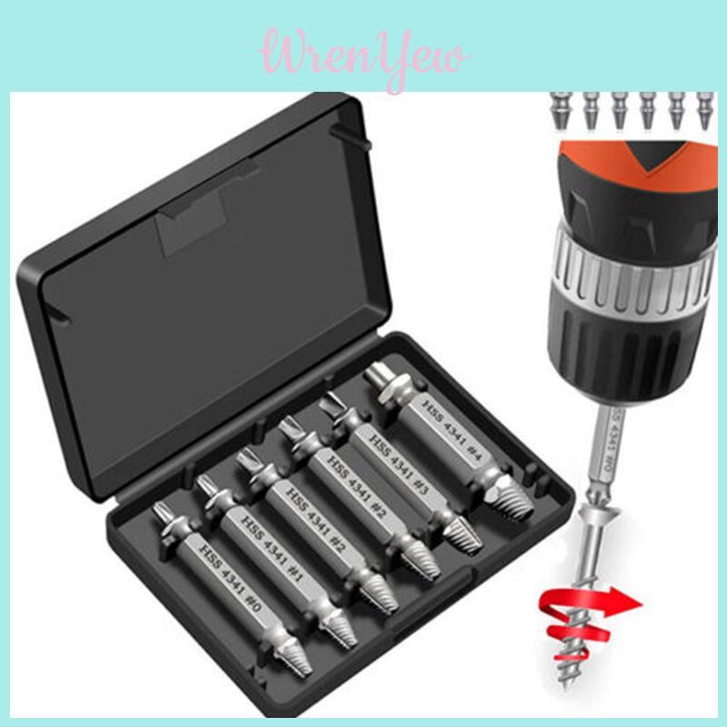 High Strength 6-piece Screw Extractor Remover Set For Effortless Damaged Screw Extraction