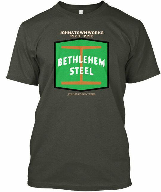 

Remembering Johnstown Bethlehem Steel Works Crew neck T-Shirt Made in USA S-5XL M